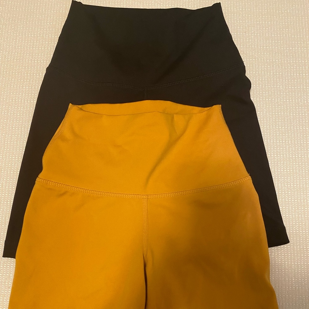 Black and Yellow Biker Shorts